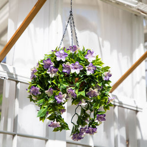 27” UV Resistant Artificial Azalea Hanging Basket (Indoor/Outdoor)