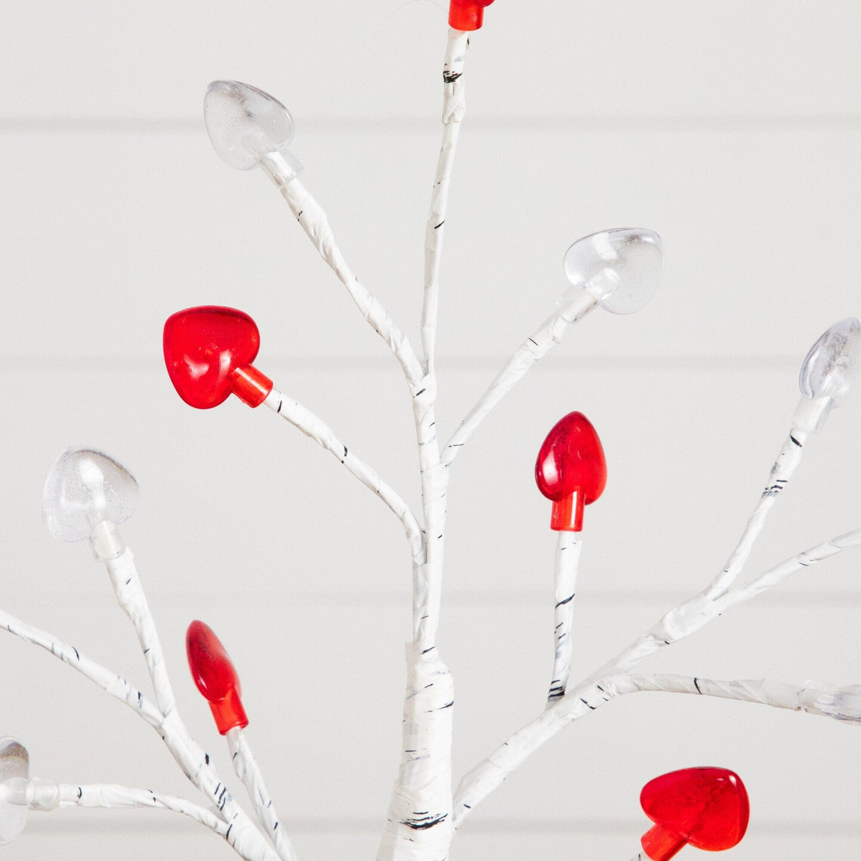 2' Pre-Lit Artificial Valentine's Day Twig Tree with 24 Red & White Heart-Shaped LED Lights