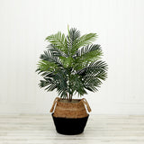 3' Artificial Areca Palm Tree with  Handmade Jute & Cotton Basket DIY KIT