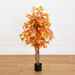 3’ Autumn Ficus Artificial Fall Tree