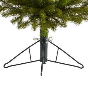 3' Cambridge Spruce Flat Back Artificial Christmas Tree with 50 Warm White (Multifunction) LED Lights and 113 Bendable Branches