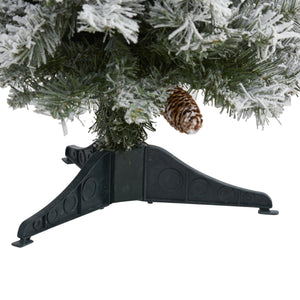 3' Flocked White River Mountain Pine Artificial Christmas Tree with Pinecones