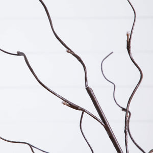 3' 5' 6' Artificial Brown Birch Trees with Warm White LED Lights - Set of 3