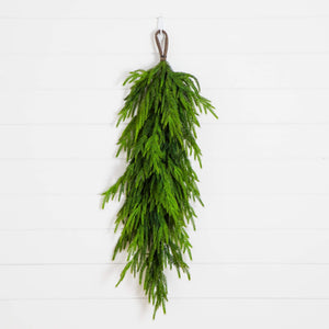 3' Artificial Real Touch Norfolk Island Pine Teardrop with Natural Look
