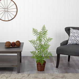 3’ Ruffle Fern Artificial Tree in Basket