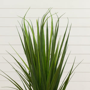 3’ UV Resistant Artificial Grass Plant in White Tower Planter (Indoor/Outdoor)
