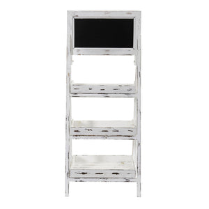 3’ White Washed Farmhouse Stand with Chalkboard