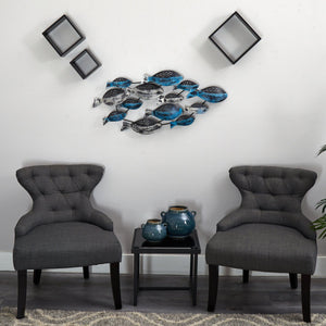 3’ x 1.5’ Coastal Fish Metal Wall Art Decor
