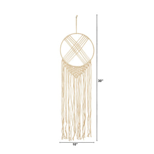 30” Boho Chic Woven Dreamcatcher Macrame Wall Art Décor