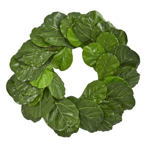 30” Fiddle Leaf Artificial Wreath