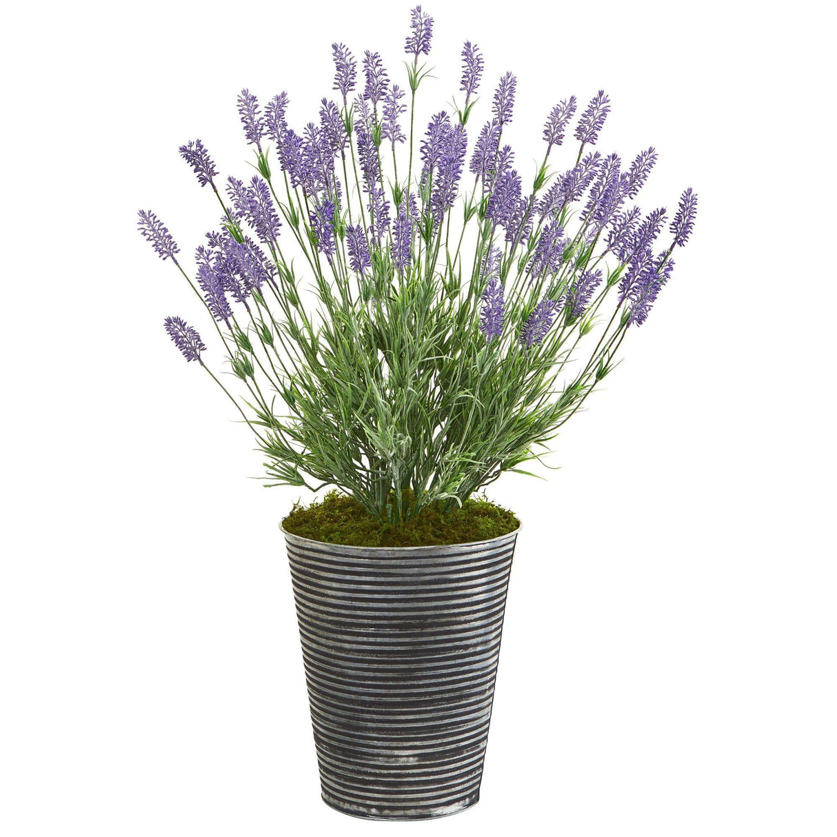 30” Lavender Artificial Plant in Black Embossed Tin Planter