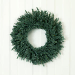 30” Pine Wreath w/Colored Lights