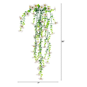 30" UV Resistant Artificial Daisy Hanging Plant (Indoor/Outdoor) - Set of 6