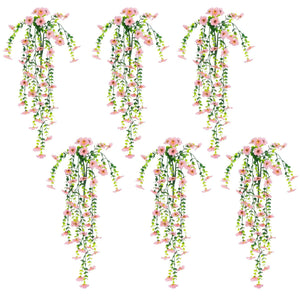 30" UV Resistant Artificial Daisy Hanging Plant (Indoor/Outdoor) - Set of 6