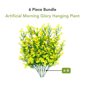 30" UV Resistant Artificial Morning Glory Hanging Plant (Indoor/Outdoor) - Set of 6