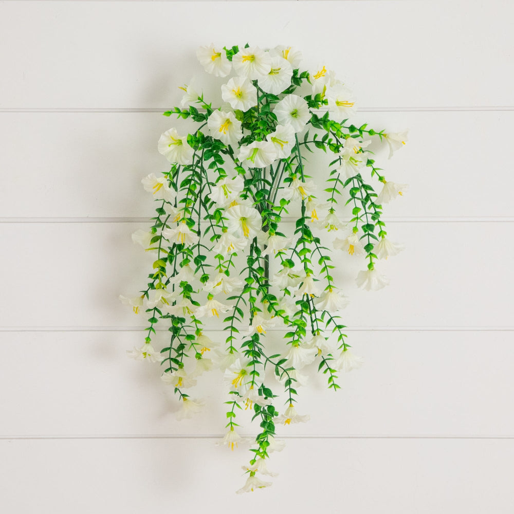 30" UV Resistant Artificial Morning Glory Hanging Plant (Indoor/Outdoor) - Set of 6