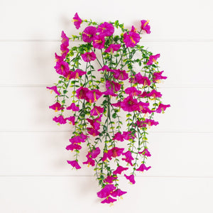 30" UV Resistant Artificial Morning Glory Hanging Plant (Indoor/Outdoor) - Set of 6