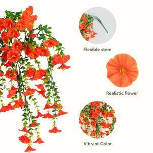30" UV Resistant Artificial Morning Glory Hanging Plant (Indoor/Outdoor) - Set of 6