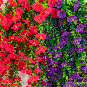 30" UV Resistant Artificial Morning Glory Hanging Plant (Indoor/Outdoor) - Set of 6