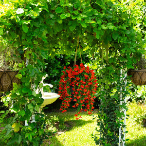 30" UV Resistant Artificial Morning Glory Hanging Plant (Indoor/Outdoor) - Set of 6