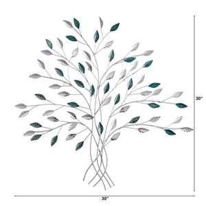 30” x 30” Hand-Painted Metal Tree of Life Wall Art Decor