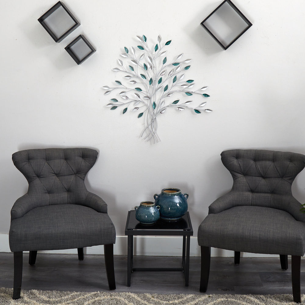 30” x 30” Hand-Painted Metal Tree of Life Wall Art Decor