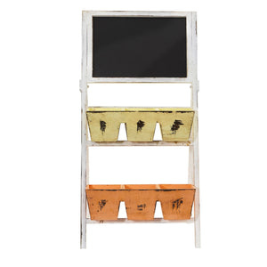 31” Farmhouse Multipurpose Bin and Chalkboard Stand