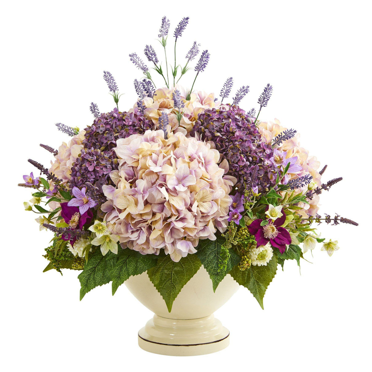32” Hydrangea, Lavender and Mixed Flower Artificial Arrangement