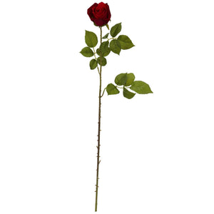 33” Elegant Red Rose Bud Artificial Flower (Set of 6)