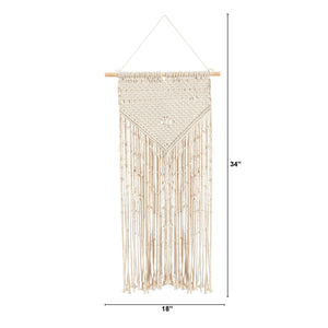 34” x 18” Hand Crafted Boho Macrame Wall Hanging Decor