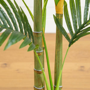 3.5' Artificial Areca Palm Tree in White Round Planter