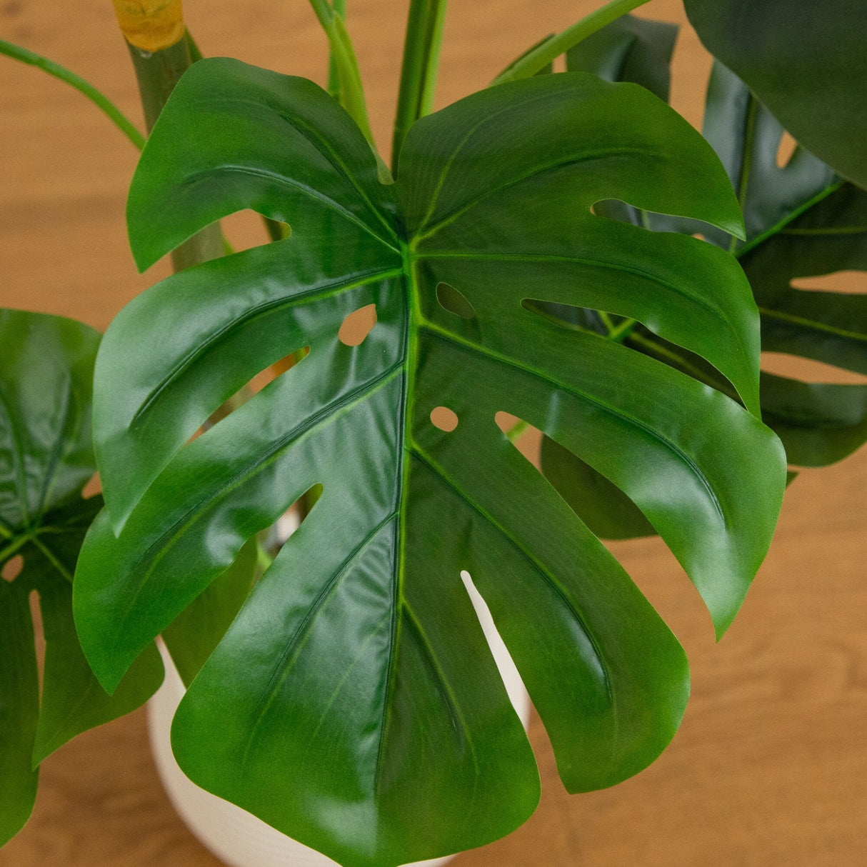 3.5' Artificial Monstera Tree in White Round Planter