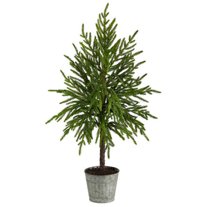 35” Christmas Artificial Tree in Decorative Planter
