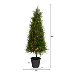 3.5’ Cypress Artificial Tree with 350 LED Lights UV Resistant (Indoor/Outdoor)
