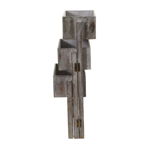 3.5’ Gray Washed Expandable Decorative Planter