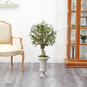 3.5’ Olive Artificial Tree in Sand Colored Urn