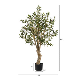 3.5’ Artificial Olive Tree with Lush Design