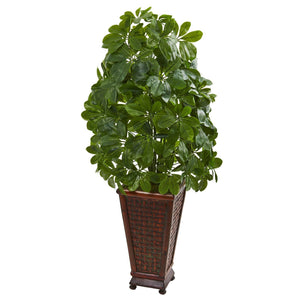 3.5' Schefflera Artificial Plant in Decorative Planter (Real Touch)