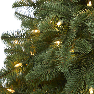 3.5’ South Carolina Spruce Artificial Christmas Tree with 100 White Warm Light and 458 Bendable Branches in Decorative Urn