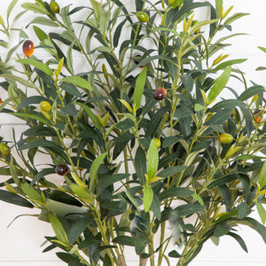 3.5' UV Resistant Artificial Olive Bush with Integrated Ground Stake (Indoor/Outdoor)