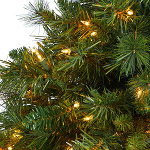 3.5’ Wyoming Mixed Pine Artificial Christmas Tree with 150 Clear Lights and 270 Bendable Branches in Charcoal Urn