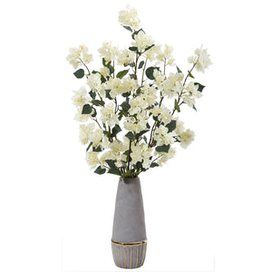 39” Bougainvillea Artificial Arrangement in Stoneware Vase