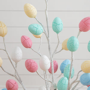 3' Pre-Lit Artificial Easter Twig Tree with 40 Egg Shaped LED Ornaments