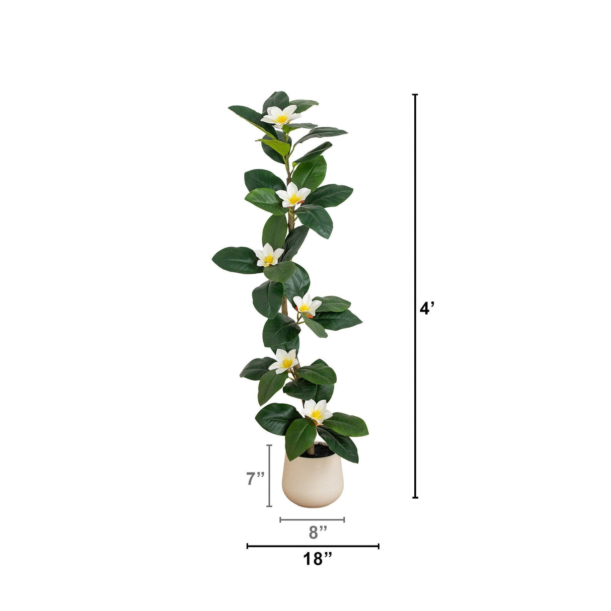 4’ Artificial Minimalist Magnolia Tree in Decorative Planter