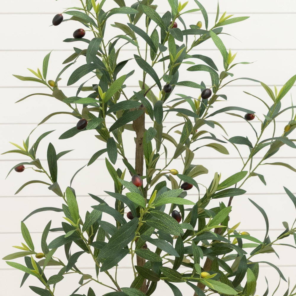 4’ Artificial Olive Tree in White Decorative Planter