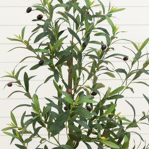 4’ Artificial Olive Tree in White Decorative Planter