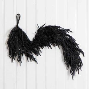 4' Artificial Real Touch Halloween Black Norfolk Island Pine Garland with Natural Look