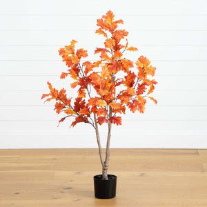 4’ Autumn Oak Artificial Fall Tree