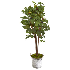4’ Fig Artificial Tree in Vintage Metal Planter