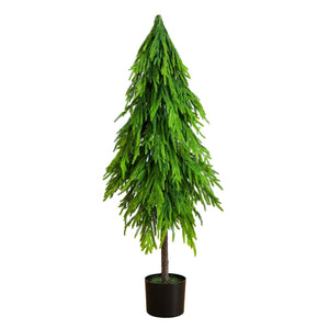 4' Artificial Real Touch Down Swept Norfolk Pine Tree with Natural Look